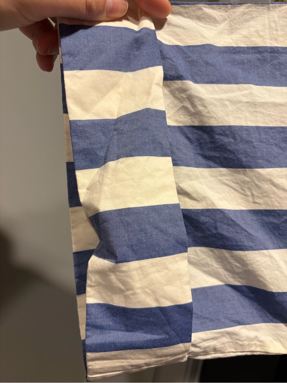 Everlane Blue White Striped poplin maxi caftan with pleats nwt m has pockets - Picture 10 of 13